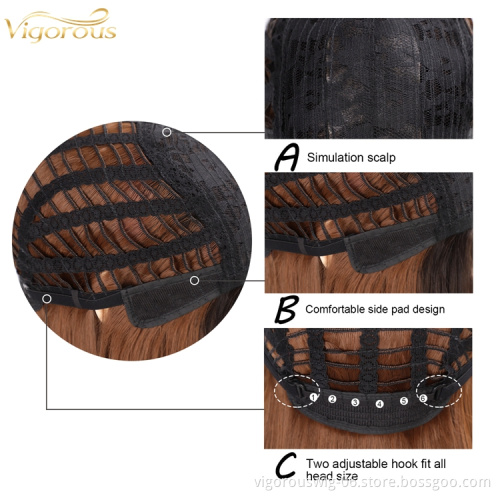 Qingdao factory wholesale long heat resistant fiber hair wigs for women high quality lace synthetic hair wigs